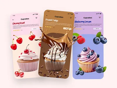 Creative Cupcakes Food Ordering App UX UI Design branding cake cupcake delivery design desserts food graphic design icon illustration inspiration iphone app logo mobile ordering typograpgy ui ui app design ux vector