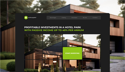 HotelIQVest - Investments concept design figma illustration landing ui ux website