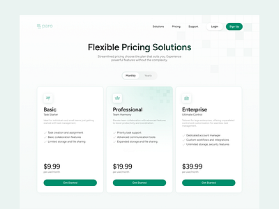 Pricing cards design flat gradient graphic design green grid illustration light pricing rectangles saas ui website white