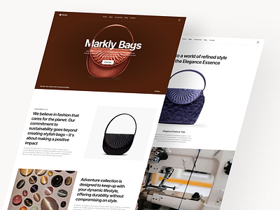 Markly - Bags Shop Website 3d bags branding design ecommerce graphic design illustration kit logo shop ui ui design uidesign uikit uikits uiux userinterface ux web website