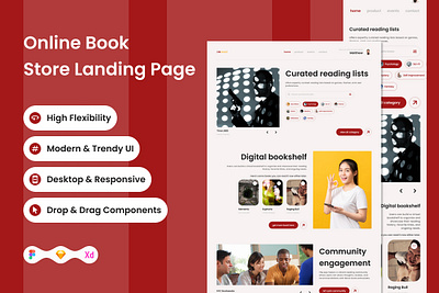 ReRead - Online Book Store Landing Page V1 book bookshelf bookstore expertise landing layout library listen literature page read site store university website
