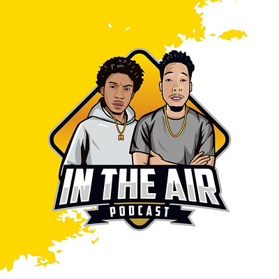 In the Air Podcast Logo branding code pulse technologies codepulsetechnologies design graphic design illustration logo vector