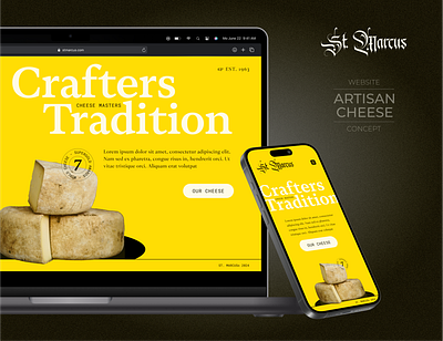 St. Marcus - Artisan Cheese - responsive mockup website art direction artisan cheese concept figma mockup ui visual identity web webdesign website