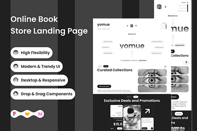 Yomue - Online Book Store Landing Page V1 book landing store