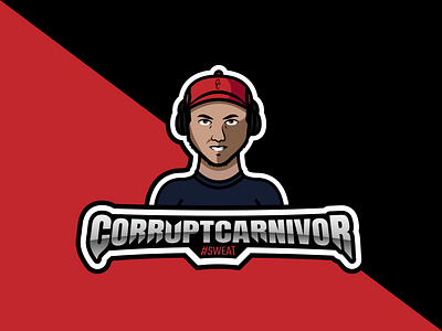 CorruptCarnivor Logo Design art art work bold branding character colors ddc design diazdesignco digital art gaming graphic design illustration illustrator logo logo design mascot mascot logo shot vector