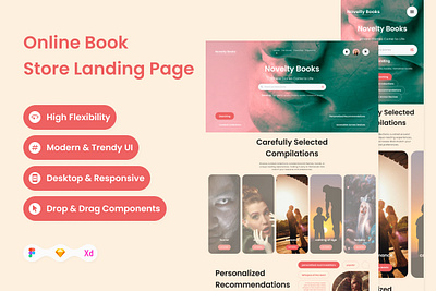 Novelty Books - Online Book Store Landing Page V1 book landing page store