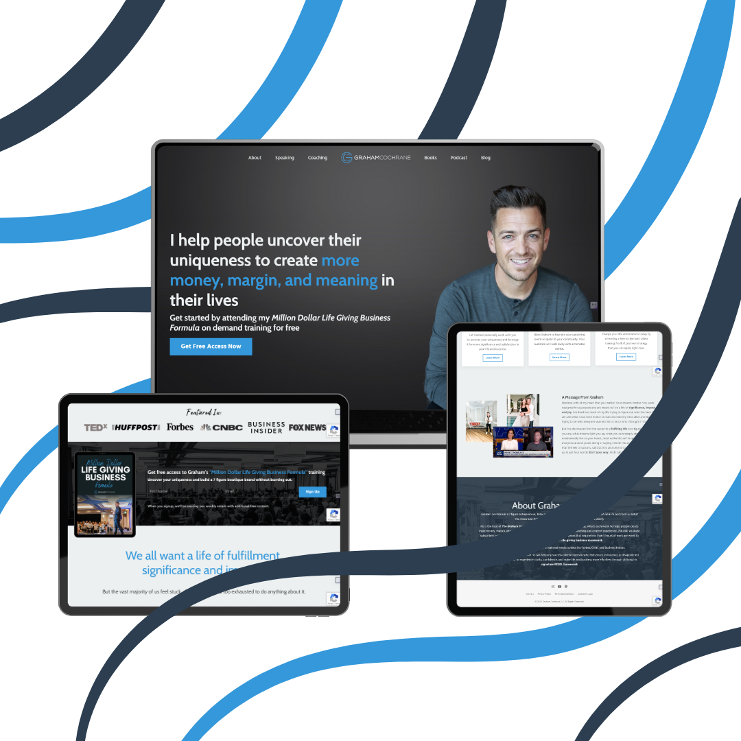 GHL Coaching Website automations brandboard canva captivatingdesign coach coaching design ghl gohighlevel highconversion illustration kajabi kajabi landing page lead generation funnel life coach mockup sales funnel ui website website designer