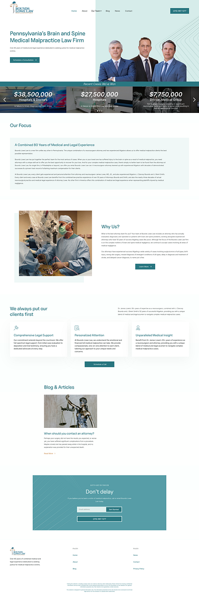 Bounds Lowe Law - Medical Malpractice Website design law law firm web design website