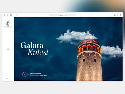 Galata Tower UI frame galata galata tower hero image home page project site ui ui design web web design website