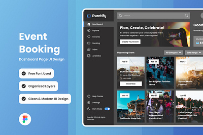 Eventify - Event Booking Dashboard V1 application booking layout ui ux website