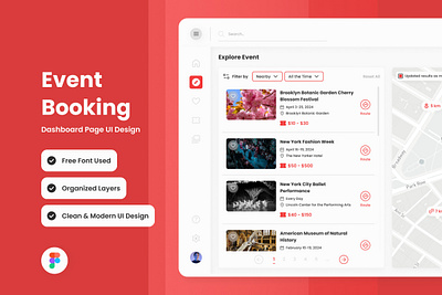 Evolvea - Event Booking Dashboard application booking concert design event layout ui ux website