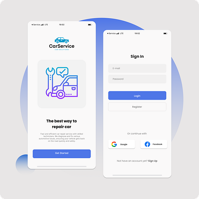 CAR SERVICE APP graphic design ui