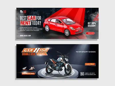 Classic Car Banner Design I Bike Web Banner | Website Banner banner banner design bike banner bike web banner branding car banner design car banners car web banner classic car classic car banner design design google ads graphic design graphics design illustration visual design web banner website banner