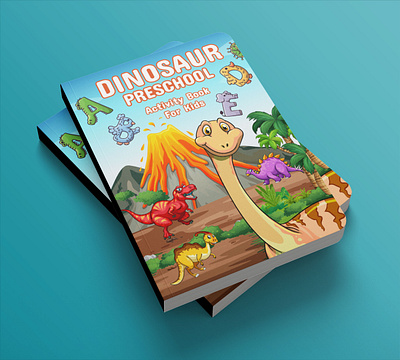 Dinosaur Preschool Activity Book For Kinds amazon amazon kdp animation book cover book cover design branding coloring book design favorite graphic design