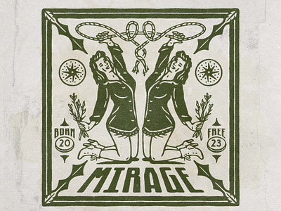 Mirage Outdoor Scarf angonmangsa badges bandanna brand branding design girl graphic design graphicdesign hand drawn illustration logo outdoor scarf vintage