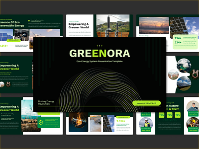 Greenora - Eco Energy Presentation Template branding business design geothermal graphic design layout presentation solar