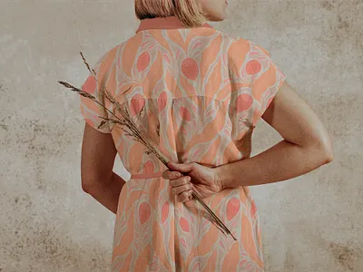 Flowery pattern berry fabric floral gentle graphic design nature pastel pattern stems surface design textile vertical wallpaper