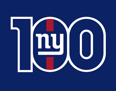 New York Giants - 100th Season 100 branding design football giants graphic design identity logo new york nfl sports ui visual art