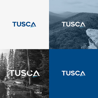 TUSCA branding classic graphic design hills logo mountain pine trees