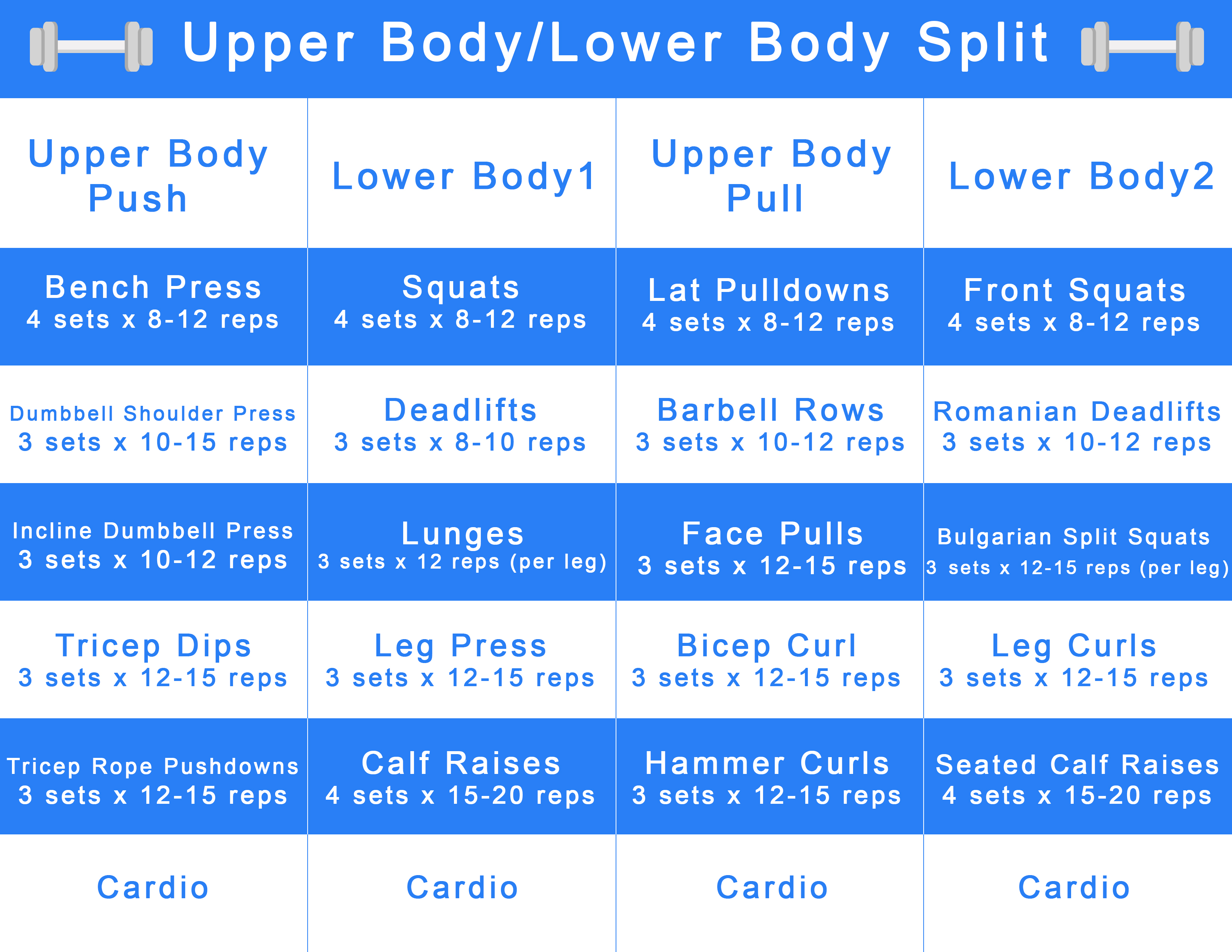 Upper body and lower body online split