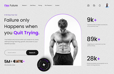 Fitness Web Page UI Design app app design branding design figm figma graphic design motion graphics ui vr page ui design web design