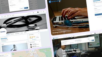 Nurses Lounge Social Media Platform branding chat login signup social media ui ux