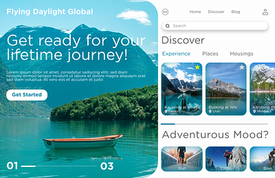 Flying Daylight Global TRAVEL site branding designer graphic design logo motion graphics travel ui ux