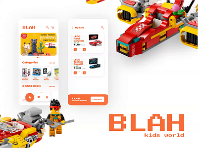 BLAH : Toys app Design 3d animation app branding creative ecommerce fun graphic design illustration joy kids logo motion graphics toys ui
