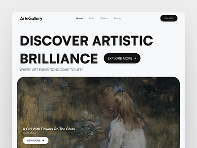 ArteGallery - Painting Art Exhibition Website art art website artegallery ui website