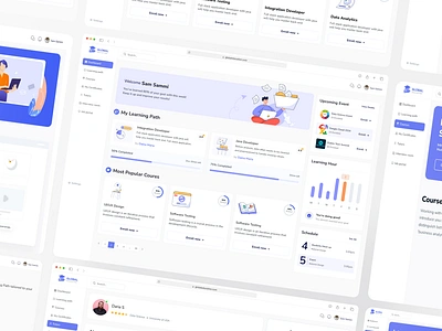 LMS online education course (Dashboard) crm dahboard dashboard design design design ui education learning path lms online education new design portal saas product system design ui uiux