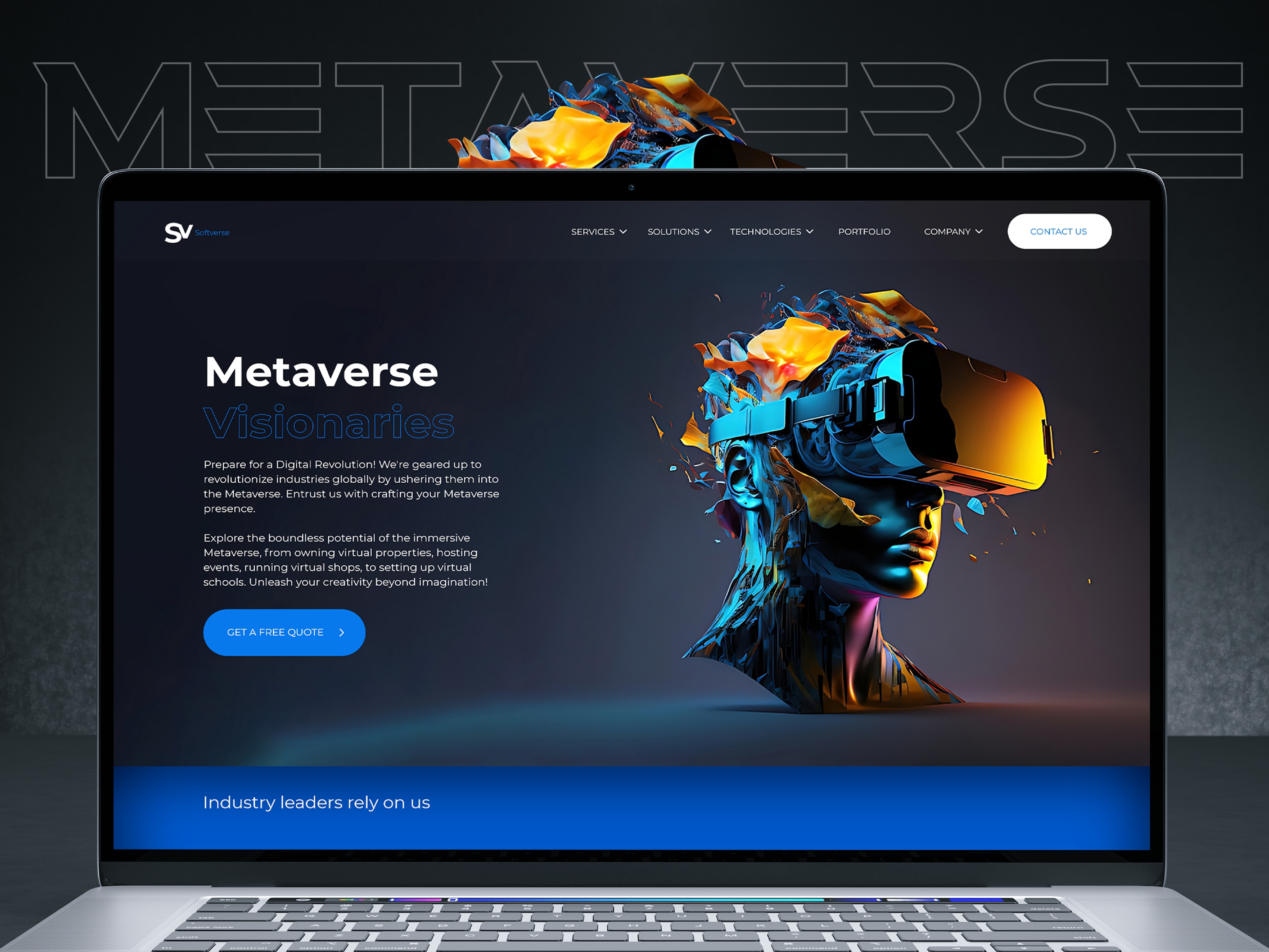 Softverse - Metaverse Visionaries 3ddesign future gaming graphic design landingpage metacompany metaverse metaversedevelopment ui uidesign uiux ux webdesign website