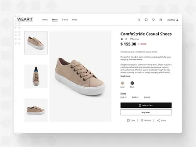 Product Details: E-commerce UI Showcase brand design branding design detail product e commerce fashion graphic design inspiration joaditya lite minimalist modern monochrome product design shoes simple ui uiux ux design white