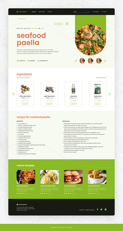 Clean Cooking clean cooking design food graphic design green ui web design