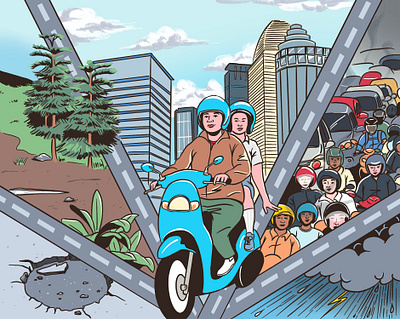 Indonesian Electric Vehicle design electric vehicle illustration indonesia motorcycle procreate vehicle