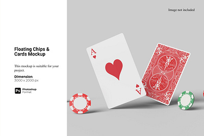 Floating Chips & Cards Mockup layout