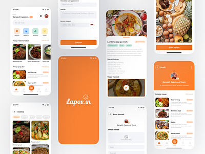 Laperin Mobile App branding cooking mobile ui