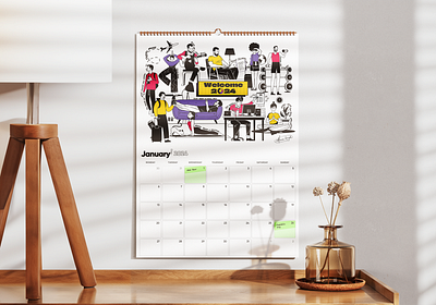 Calendar Design - January aesthetic branding calendar character date design digital art graphic design home decor illustration sketch