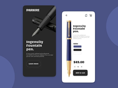 Pen selling mobile app branding design e commerce ecommerce fountainpen fountainpens graphic design ink logo mobileapp mobiledesign mobileui parker pen pensell ui ux vector