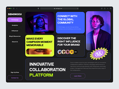 KOL Website agency bentostyle branding darkmode design graphic design influencer modern ui ux