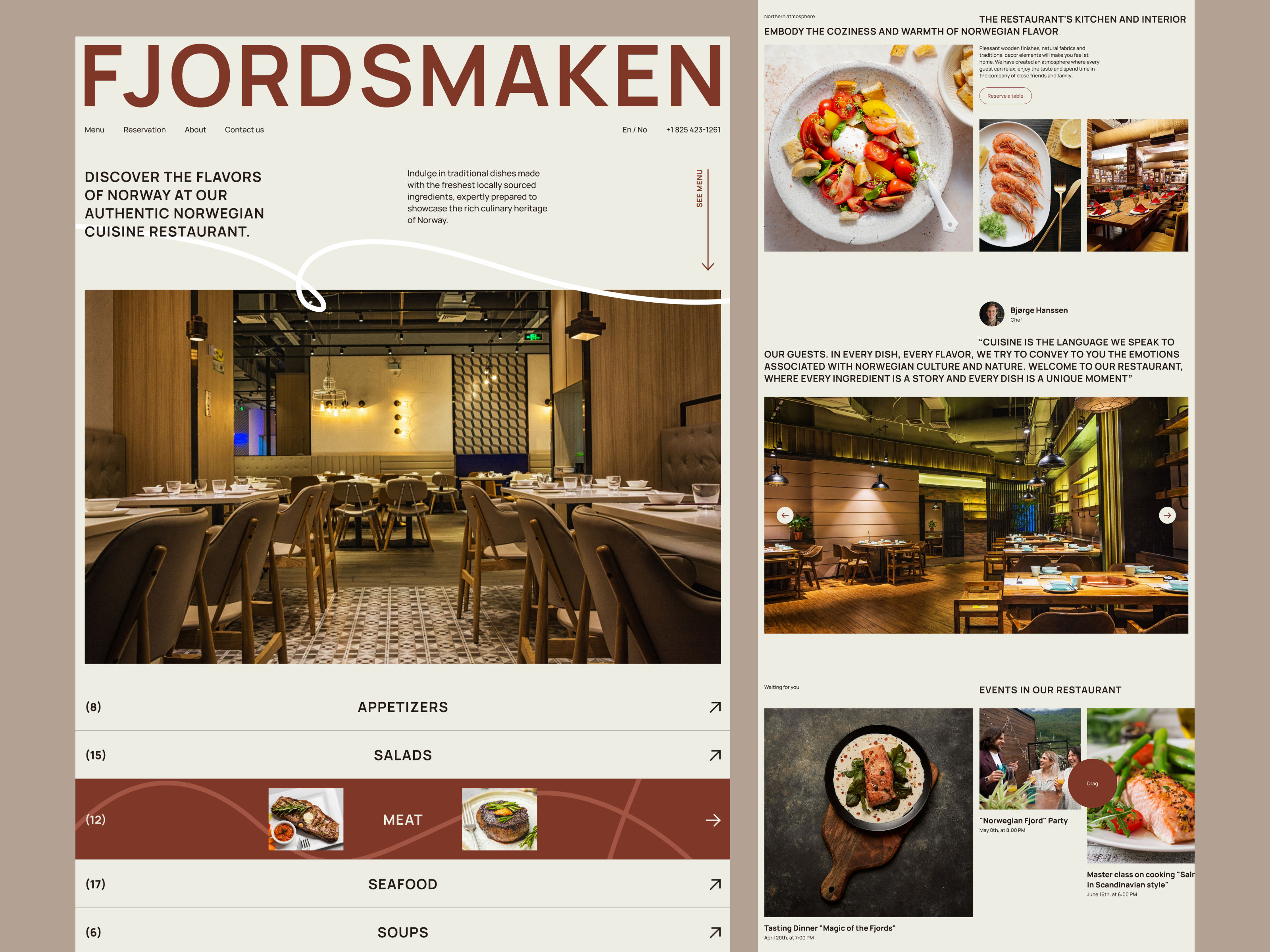 Example of Restaurant Website Design Concept