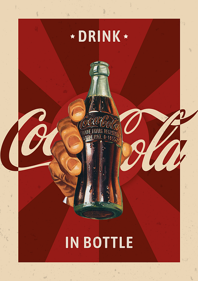 Creative (banners) on a retro Coca-Cola theme banner banner for social networks design ui