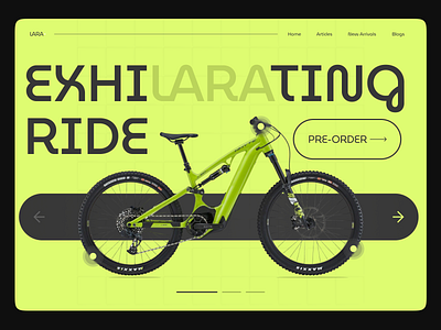 Hero Section Design For E-Bicycle Website branding graphic design ui