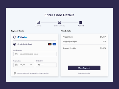 Payment card dailyui payment ui
