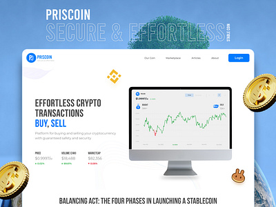Priscoin - Stable Coin binance buysellcrypto crypto cryptodevelopment graphic design landingpage pkrd priscoin securecrypto stablecoin stablecoindevelopement uiux ux webdesign website