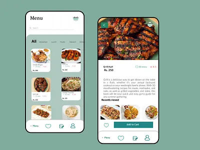 Online Restaurant Menu App ui