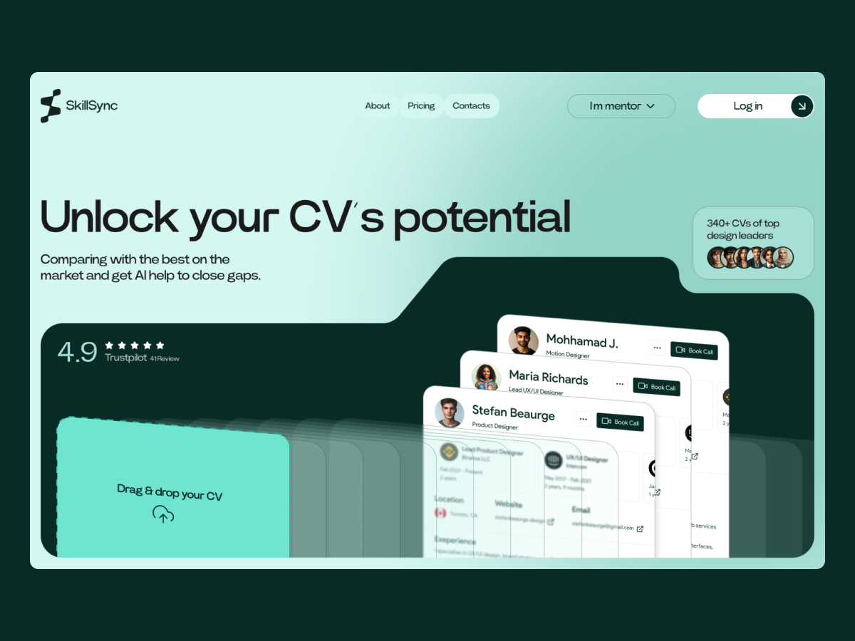 Website for AI CV Builder animation cv motion graphics ui webdesign