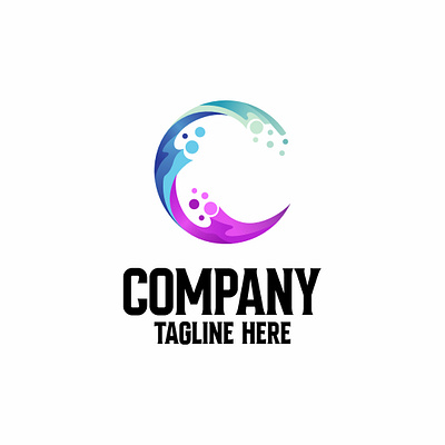 C Wave Colorful Logo. branding design graphic design logo motion graphics vector