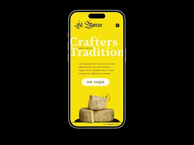 St. Marcus - Artisan Cheese - Mobile video demo art direction cheese composition concept demo figma interaction mobile ui user interface video visual identity web web design website