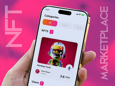 App -NFT Marketplace appdesign appdevelopment binance ethereum figma graphic design nft nftapp nftmarketplace polygon solana ui uidesign uiux uiuxdesign xd