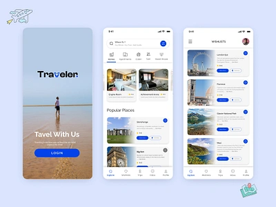 Traveler: Explore the World with Ease ado animation app branding design graphic design ui